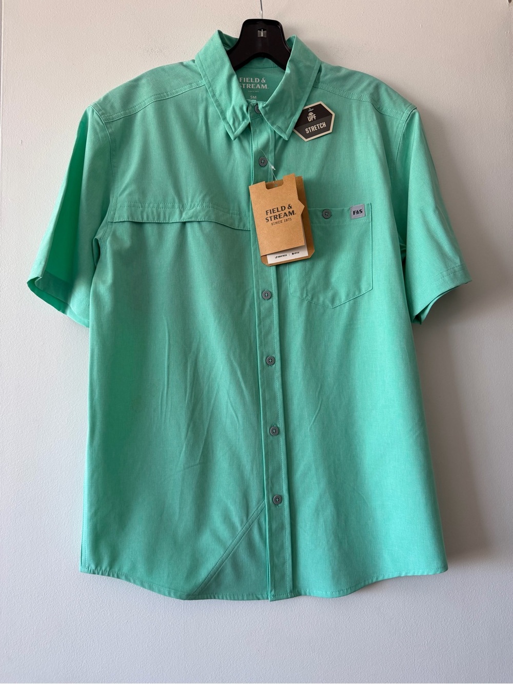 NWT Field & Stream Deep Runner Fishing Shirt Size Small Green UPF